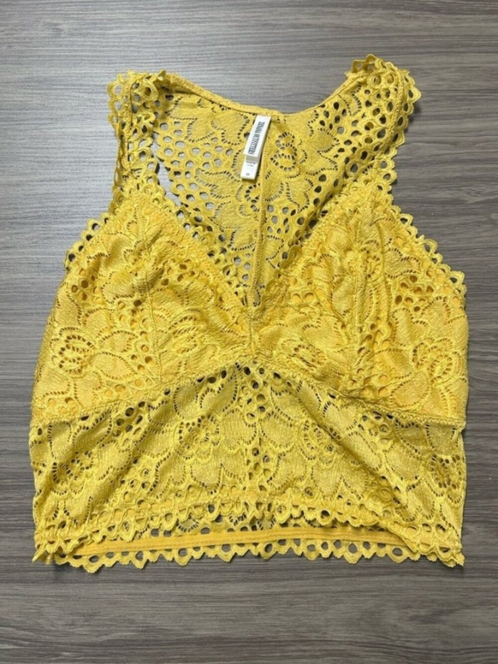 Yellow Lace Crop Top